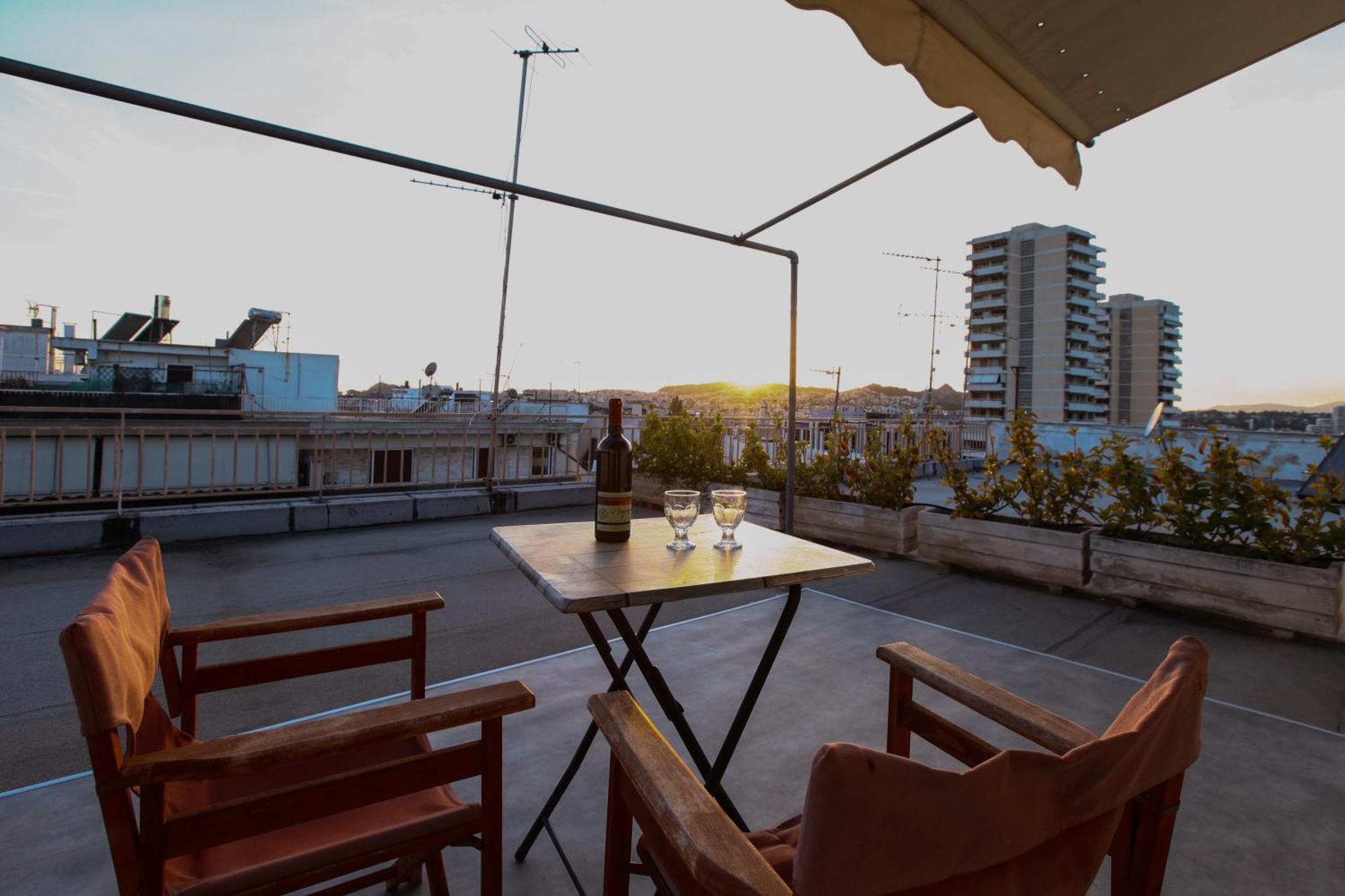 Loft Condo Next To Metro Station. Amazing View! Athen Eksteriør billede
